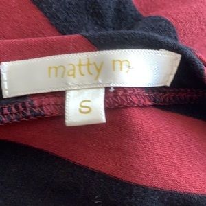 Matty M burgundy / black chevron stripe maxi dress